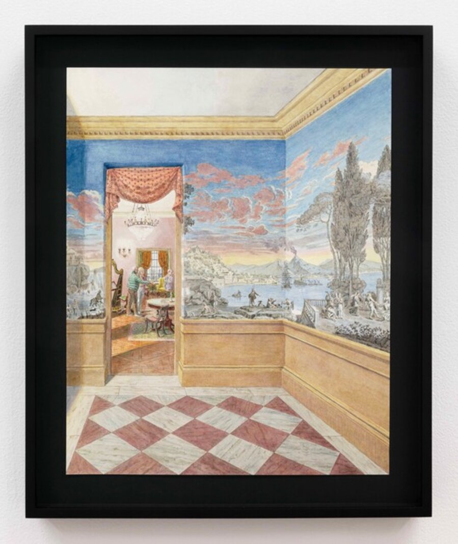 Winterthur, Baltimore Drinking Room, Vues d'Italie by Dufour, Scene II
