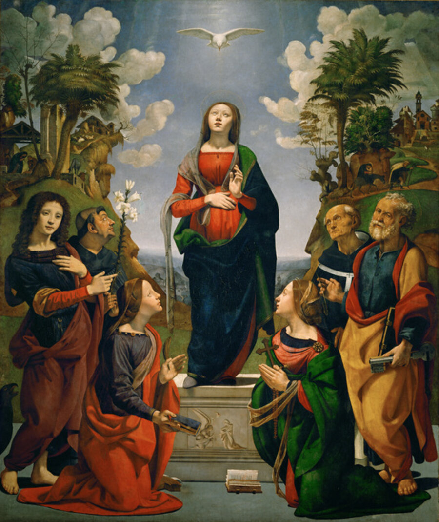 Immaculate Conception with Six Saints