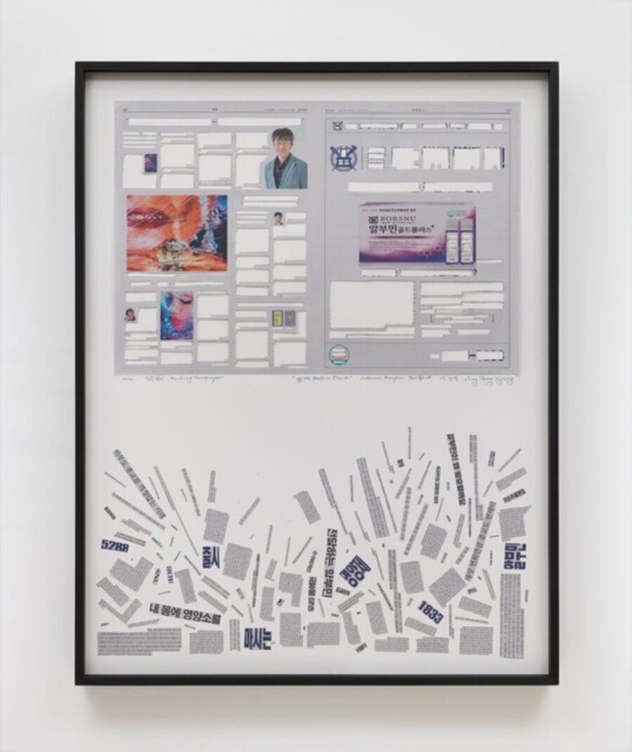 Reading newspaper