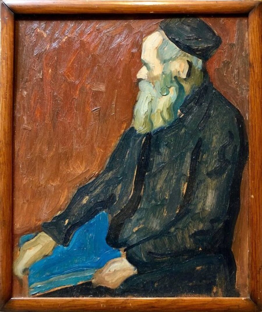 Impressionist Rabbi Oil Painting Judaica