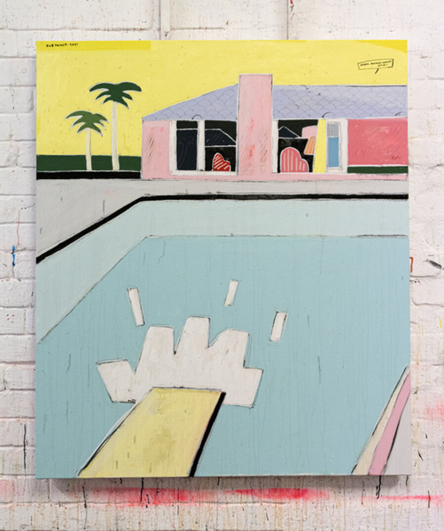 Splash. Hockney sunset style