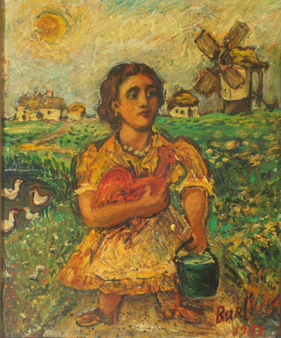 Woman with Rooster