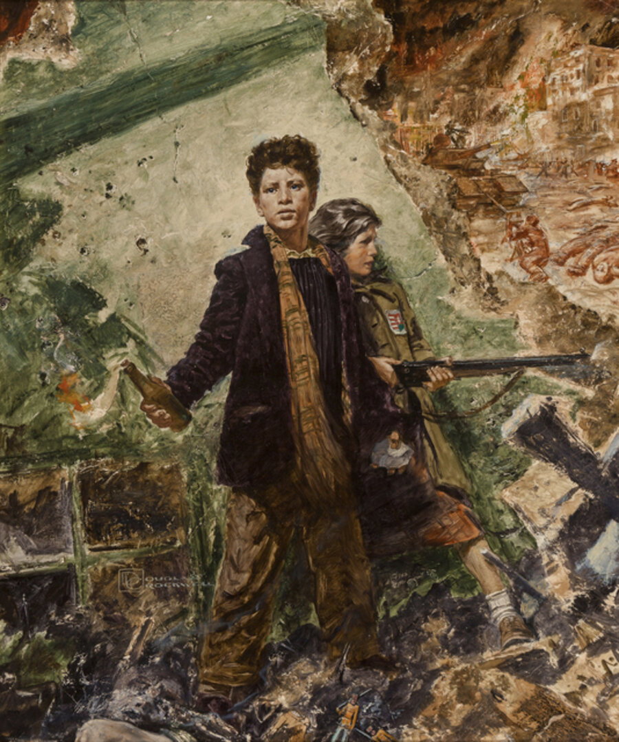 Boy with Molotov Cocktail, Soviet Troops Hungarian Revolution