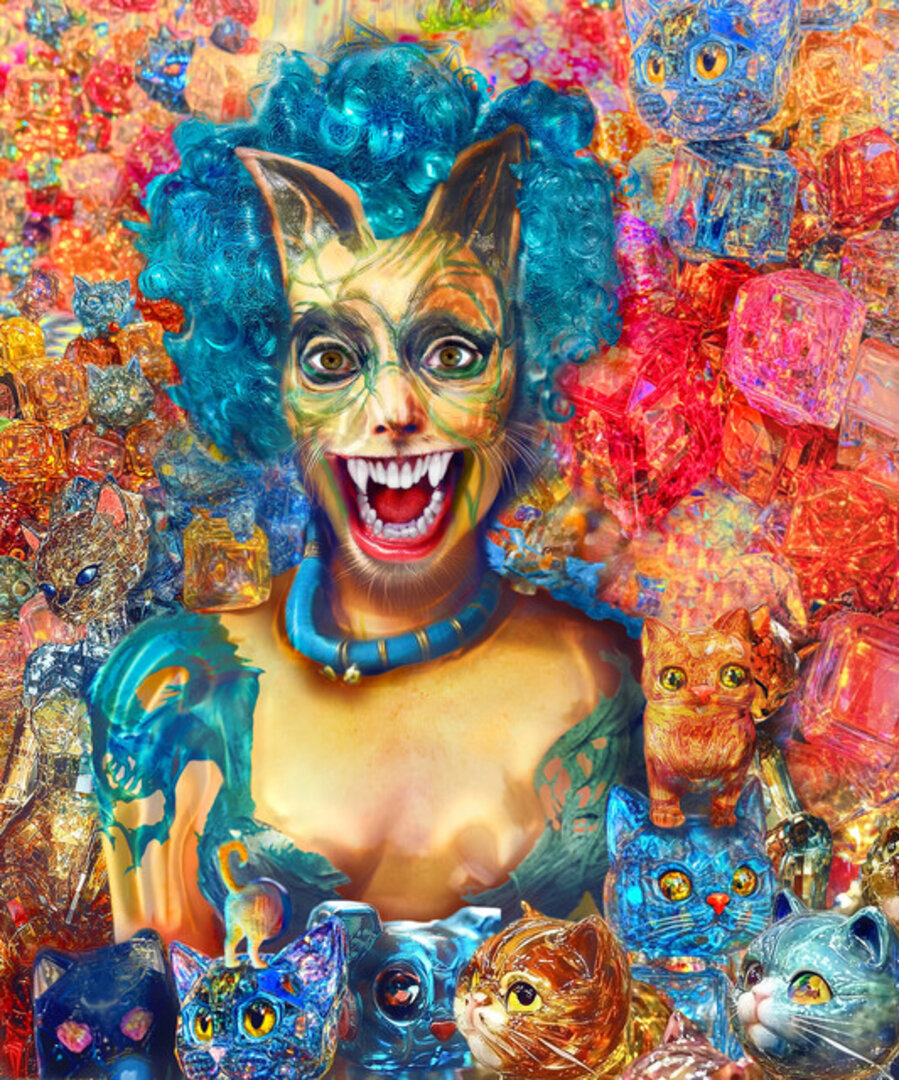 One Must Imagine Cat Lady Happy