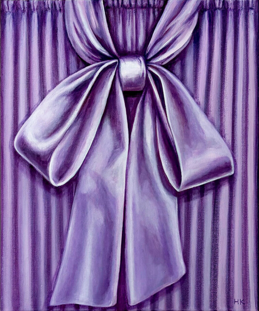 Purple Silk Bow
