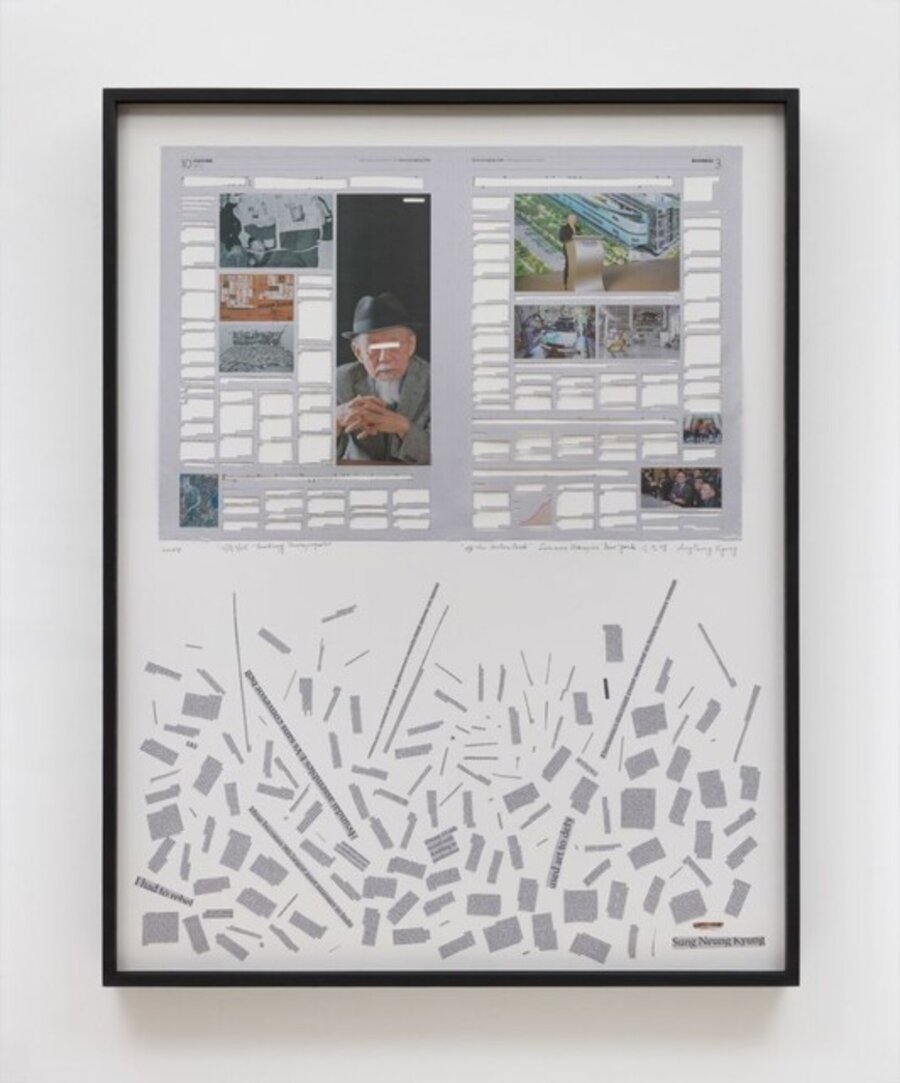Reading newspaper