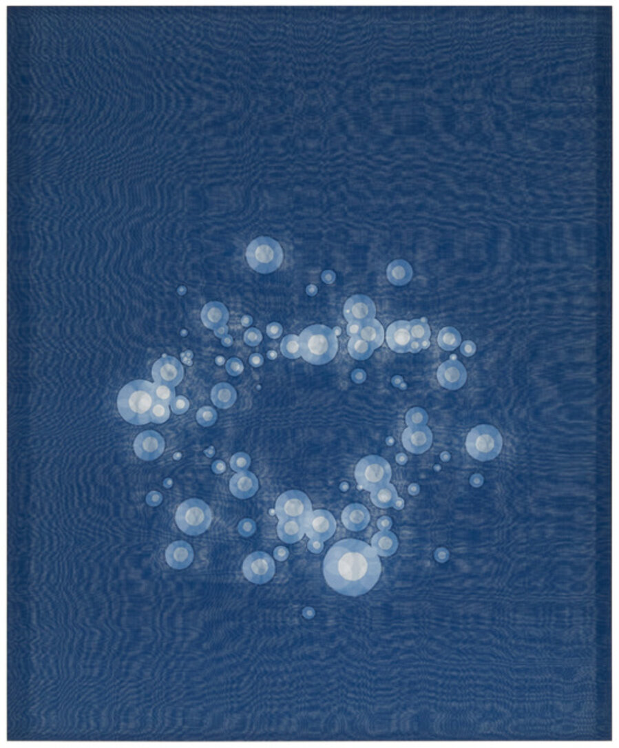 Untitled (christmas lights, double-blue moire)