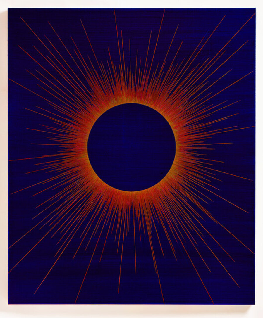Untitled (Orange Corona on Blue)