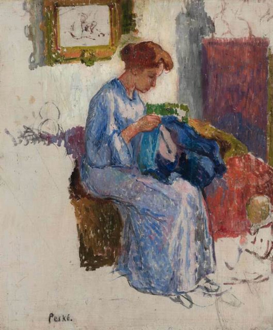 Jeune Femme Cousant
