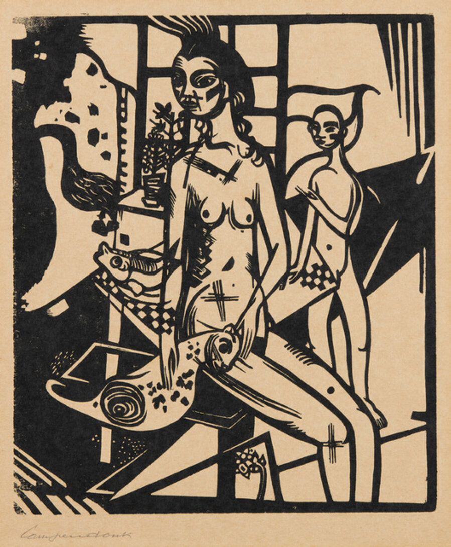 Interieur mit zwei Akten, plate 1, from Die Schaffenden, vol. I, no. 2 (Interior with Two Nudes, from The Creatives)
