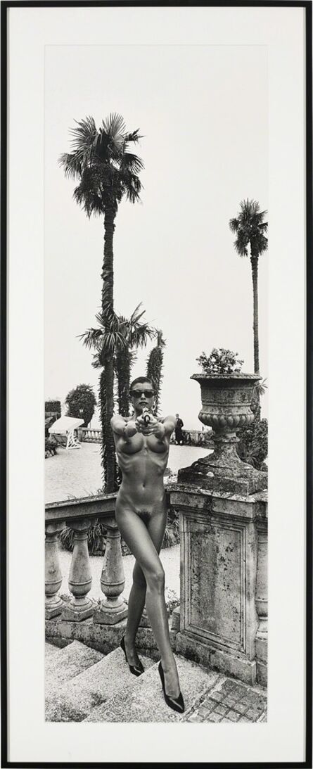 Helmut Newton, ‘Panoramic Nude with Gun, Villa d'Este, Como’, 1989