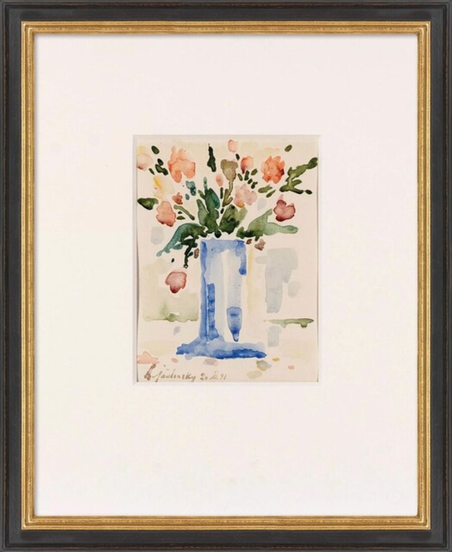 Blaue Vase mit roten Blumen (Blue Vase with Red Flowers)