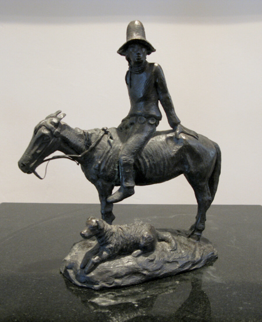 Man on Horse with Dog