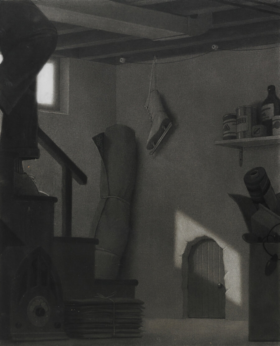 Interior with Ice Skate on Wall