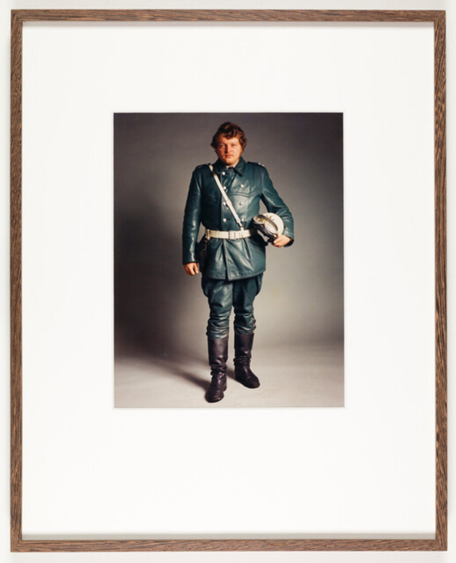 Herr Arnold Rüther, 22 Jahre, Polizeimeister, Schutzbereich I, Funkkrad SBI-FK, Düsseldorf, from the series Deutsche in Uniform