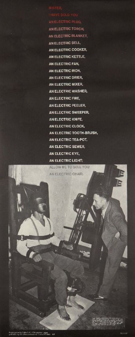 Colin Self, ‘Mister I Have Sold You an Electric Plug...Allow Me to Sell You an Electric Chair’, 1968