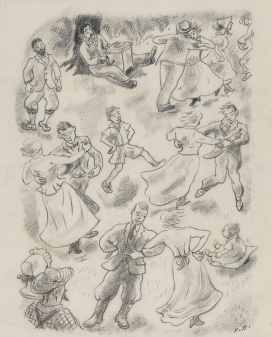 Dancers (Sketch for 'Mr. Heff and Mr. Ho' by Janette Sebring Lowrey)