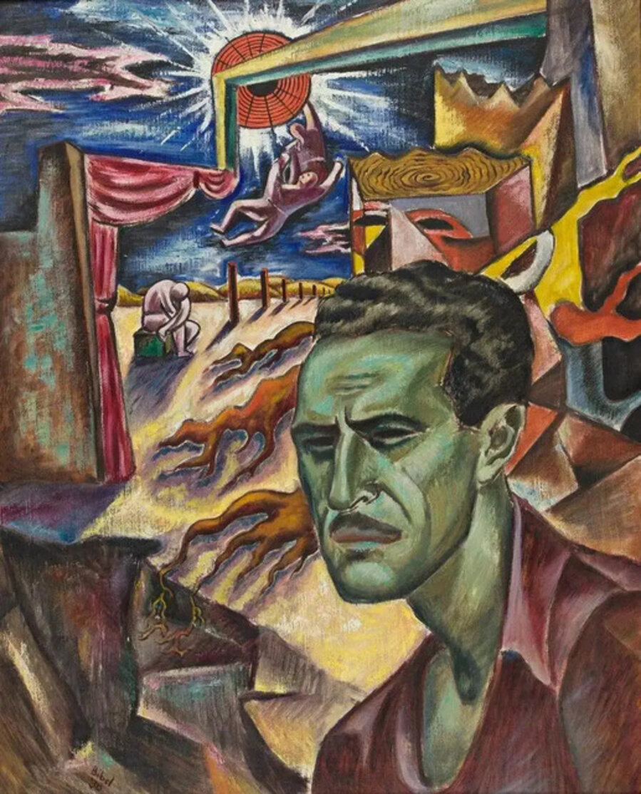 "Drama Teacher" 1938 WPA Mid 20th Century American Theatre Surrealism Modernism