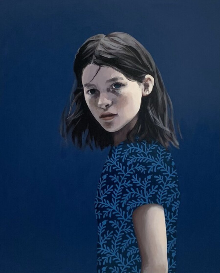 Girl in dark blue