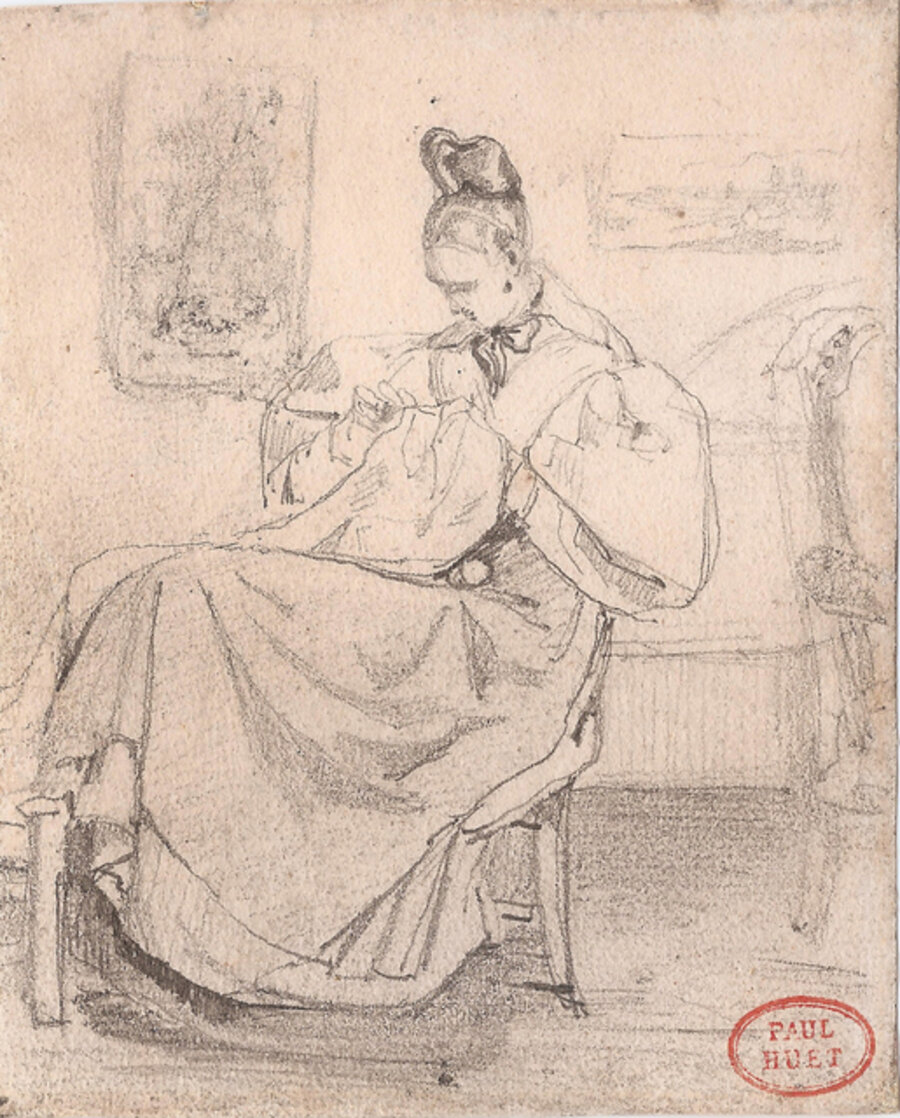 Caroline Richomme cousant (Caroline Richomme Sewing)