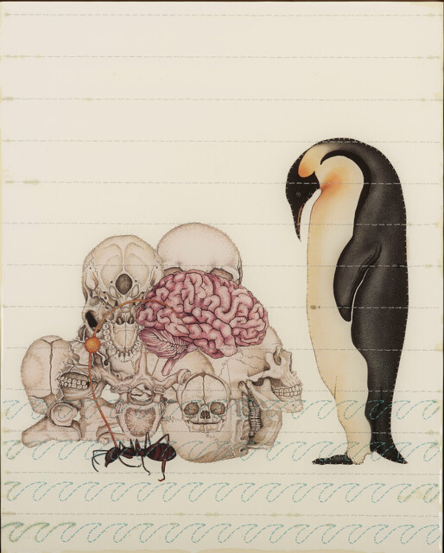 The Enemy Within (Penguin, human brain, skull & bones, ant)