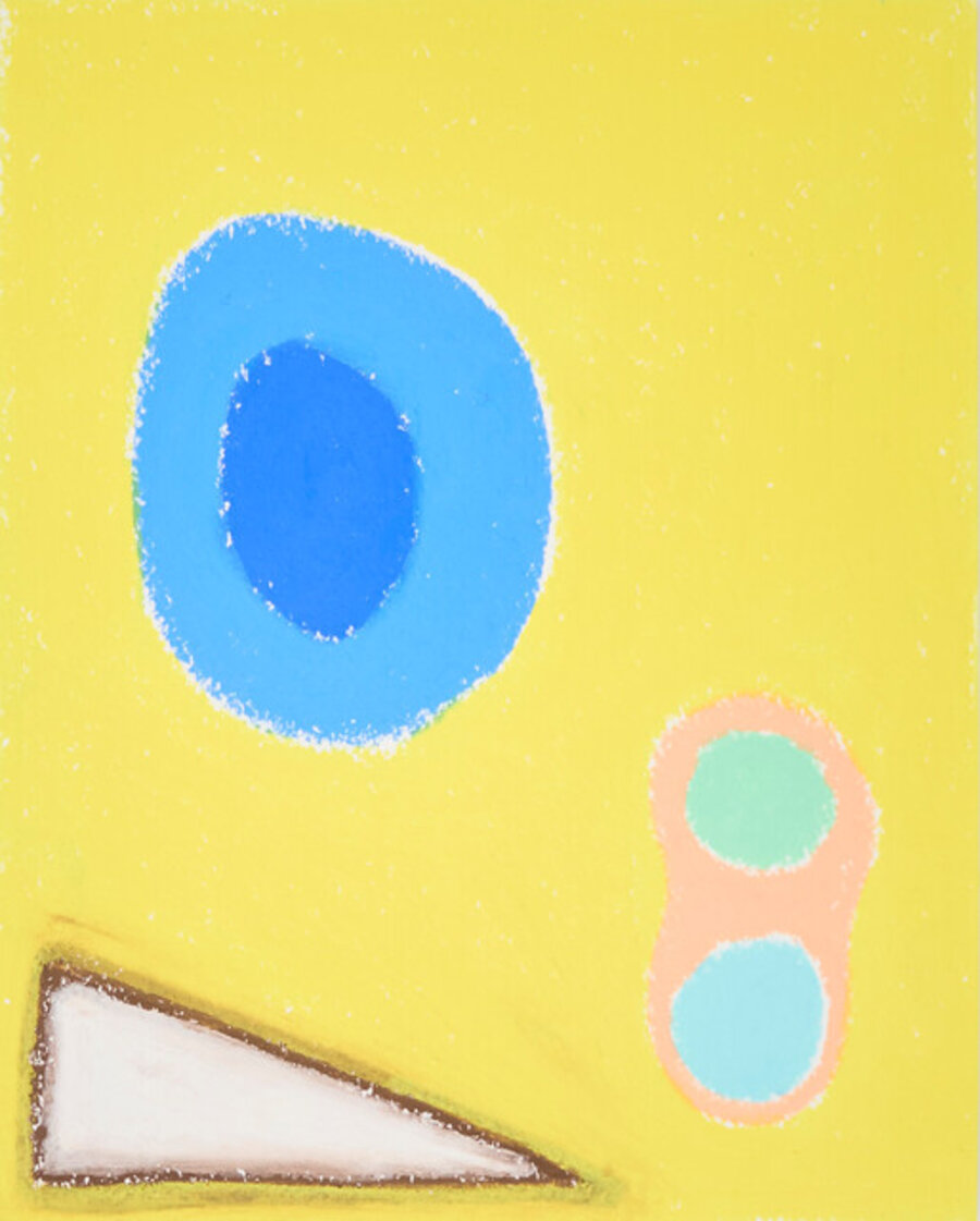 untitled (blue circle on yellow)