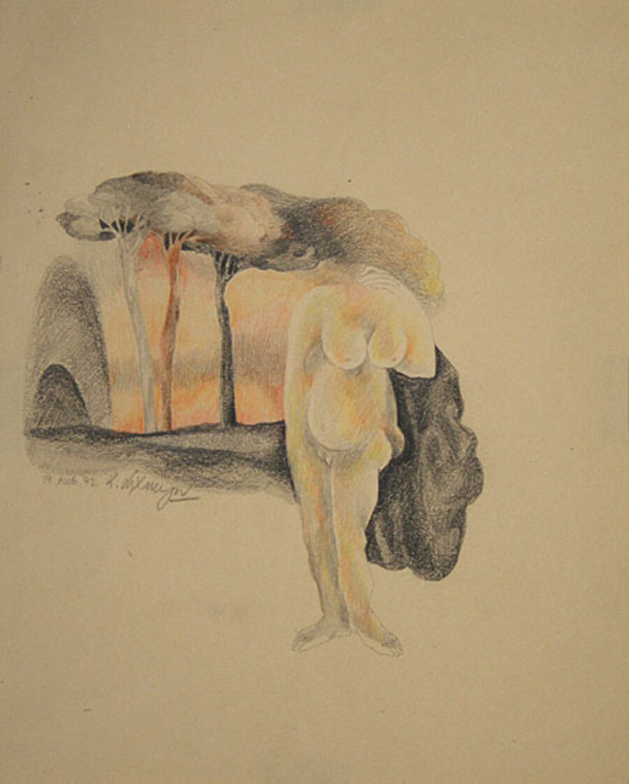 Untitled (Bent Woman with Trees Above)