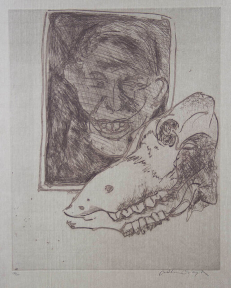 Untitled (Portrait and Skull)