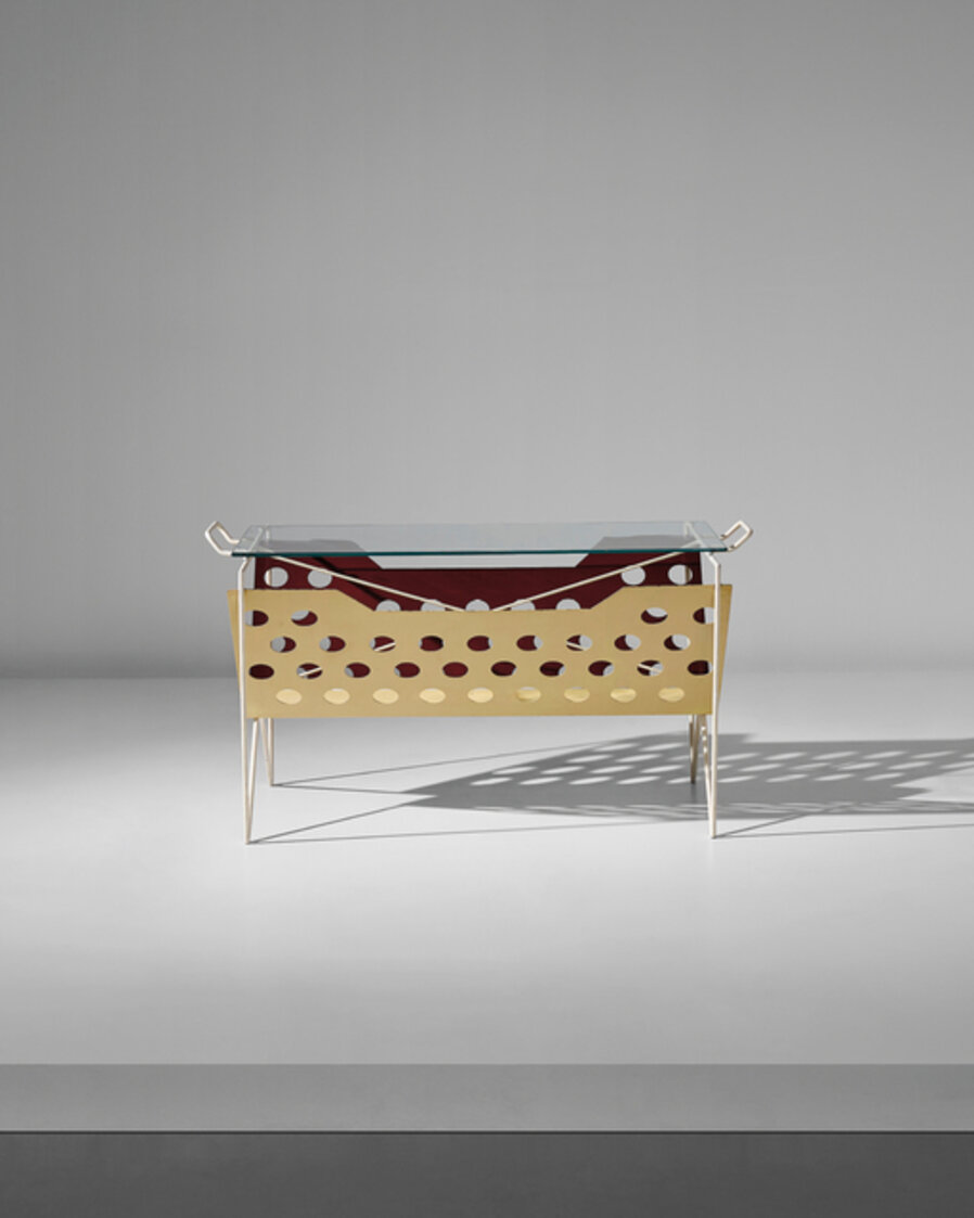 Coffee table with magazine rack, designed for a private commission, Milan