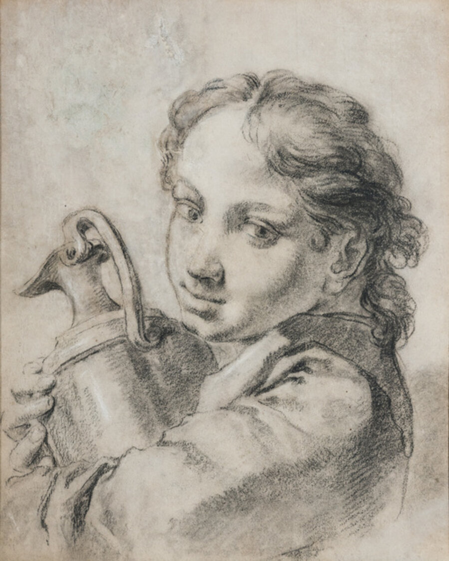 Portrait de jeune homme à la cruche