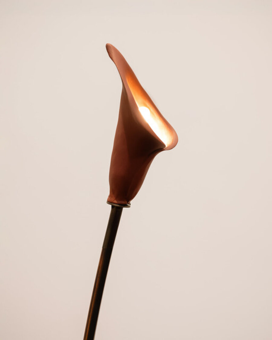 Calla Lily Floor Lamp (Single Stem) English Maroon 2