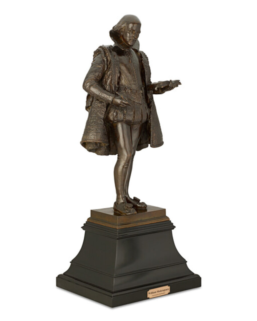 A Patinated Bronze Statuette of William Shakespeare