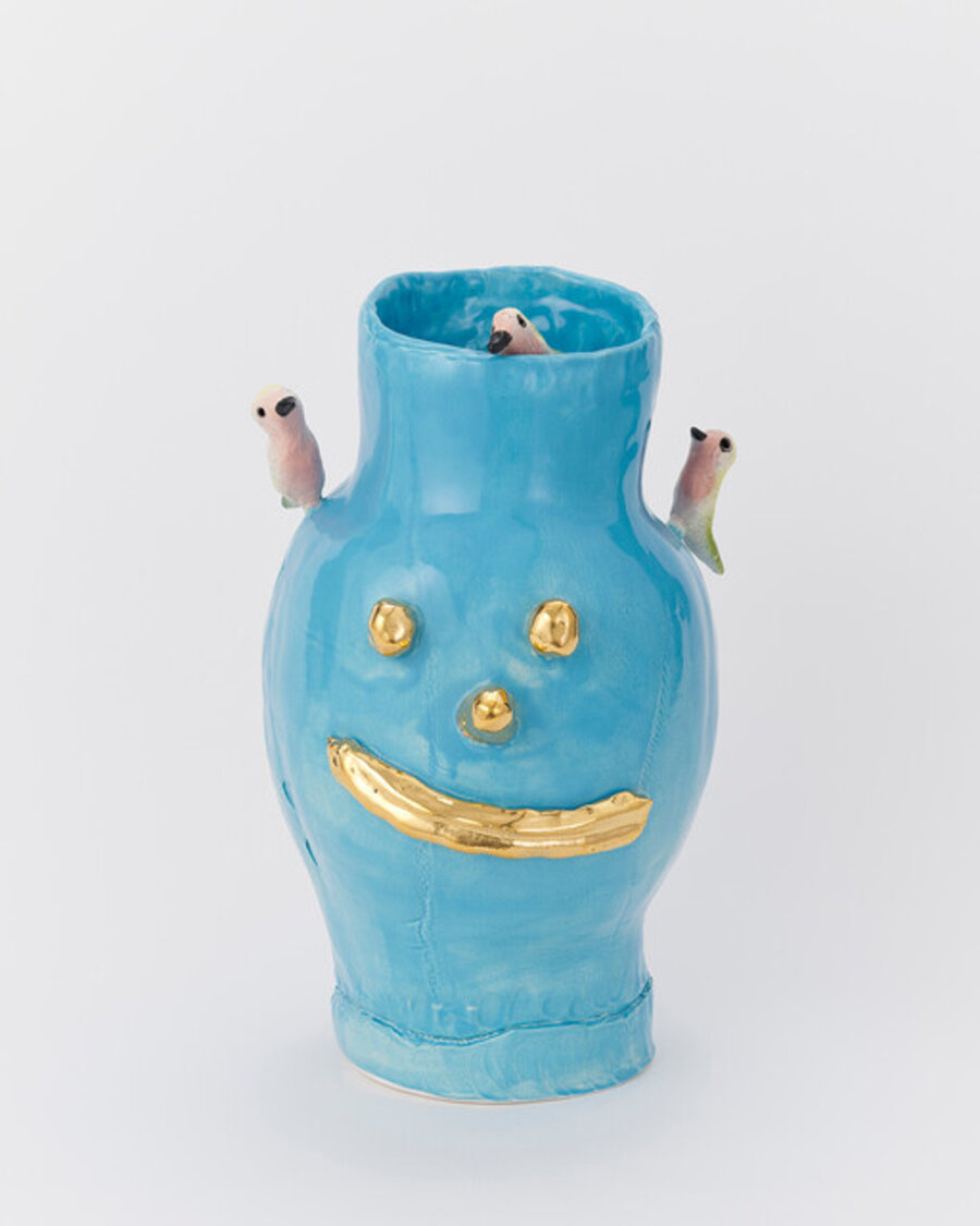 Blue Gold FacePot, 3 Birds