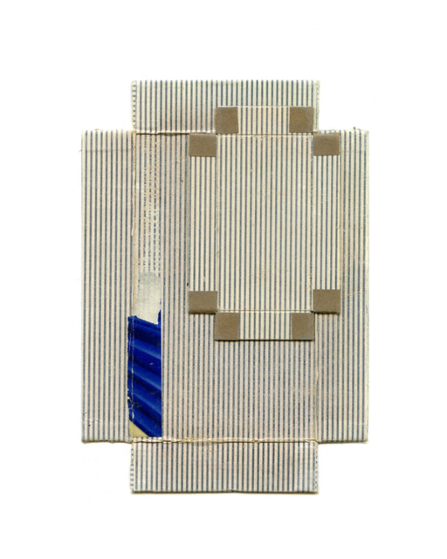 Blue Stripe Gray Squares