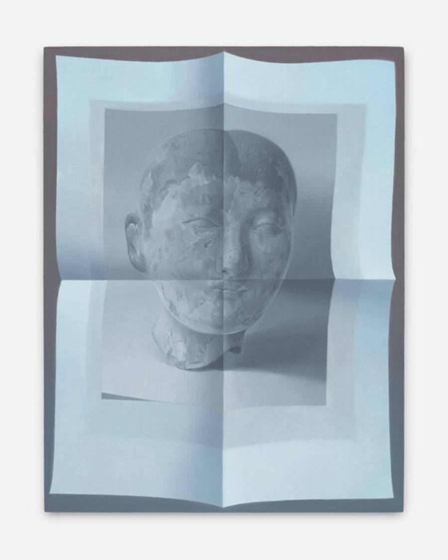 Page unfolded (head of a boy, tomb pottery)