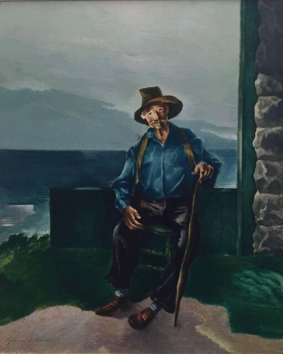 Portrait of an Old Man with Cane