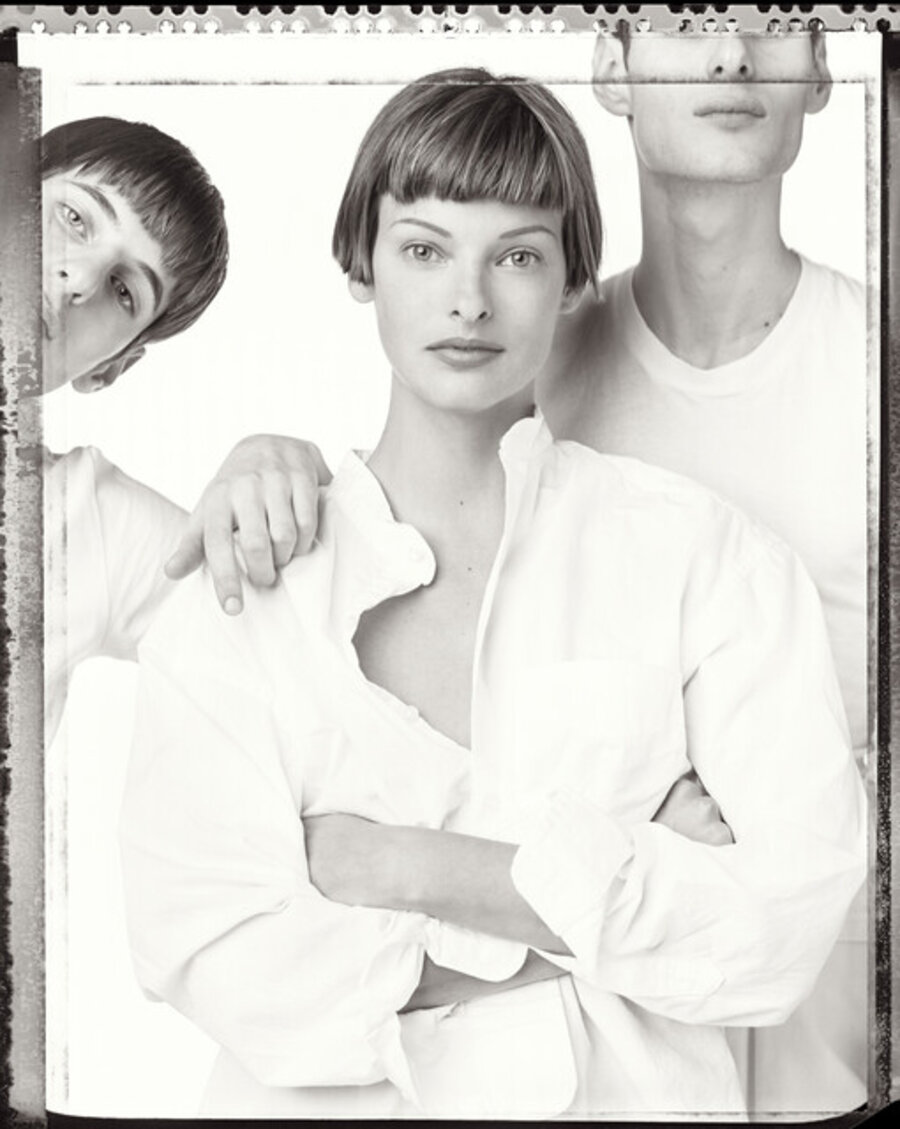 Linda Evangelista, Ian Hundley, Marc Hundley, for Vogue, New York