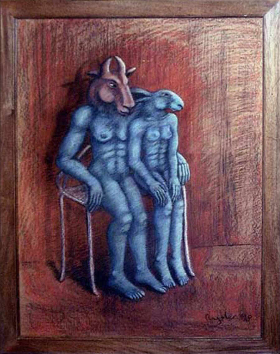 Seated Minotaur and Lady-Hare