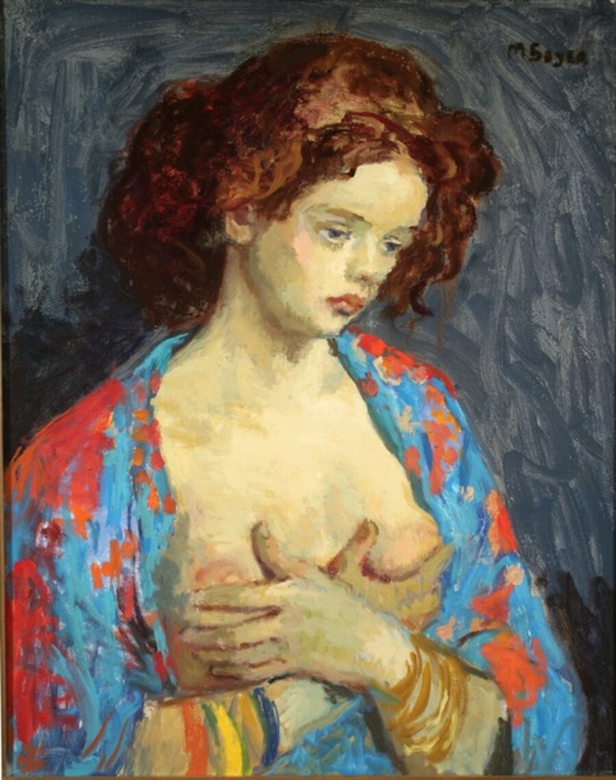 Woman in Blue Robe