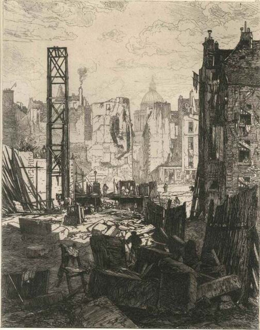 Démolitions pour le percement du boulevard Saint-Germain