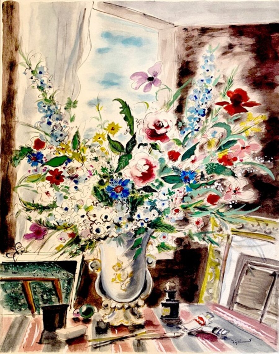 Bouquet dans l'atelier