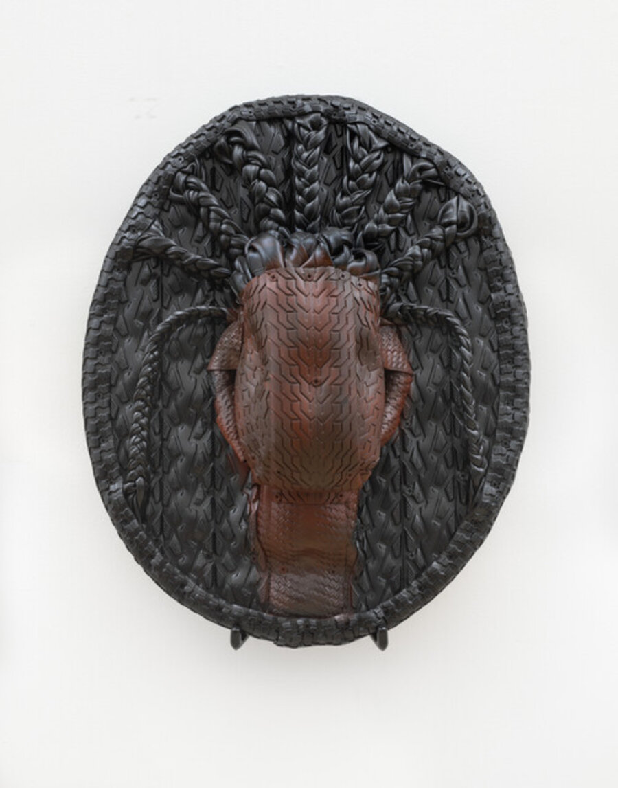 Oval Medallion - Lady with Contained Crash out Braids