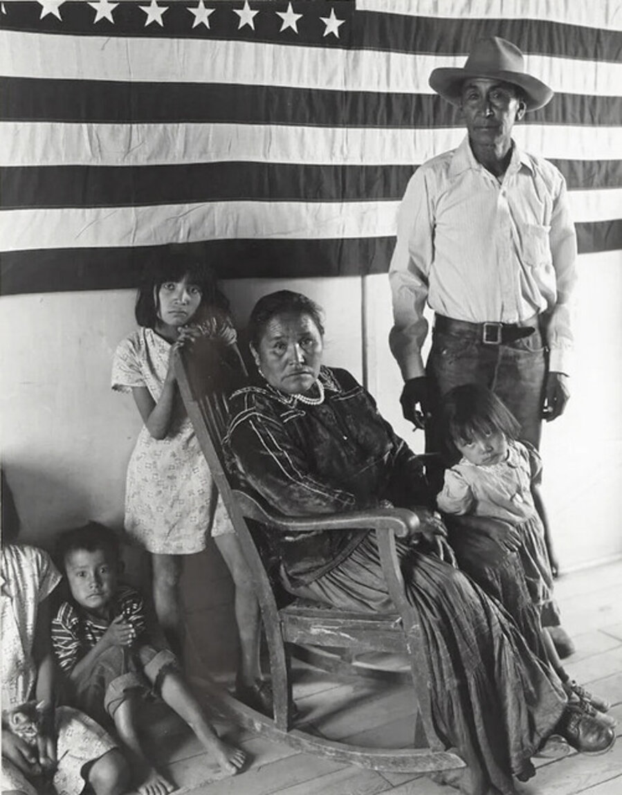 Navajo Family with Flag, from Enduring Navajo