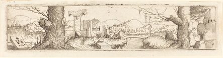 Augustin Hirschvogel, ‘Landscape with a Brook and Ruins’, 1545