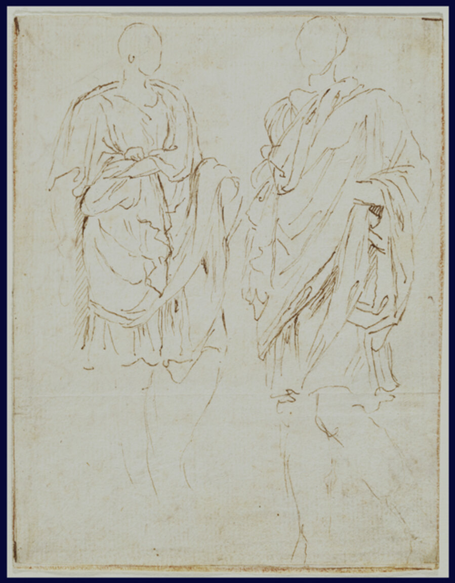 Two Studies of an Ancient Statue (recto), Scylla and a Centaur (verso)