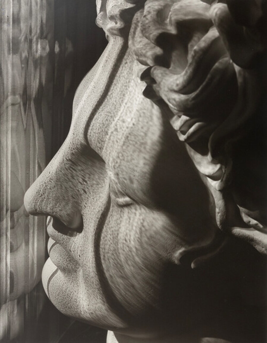 Light Follows Form of Greek Head