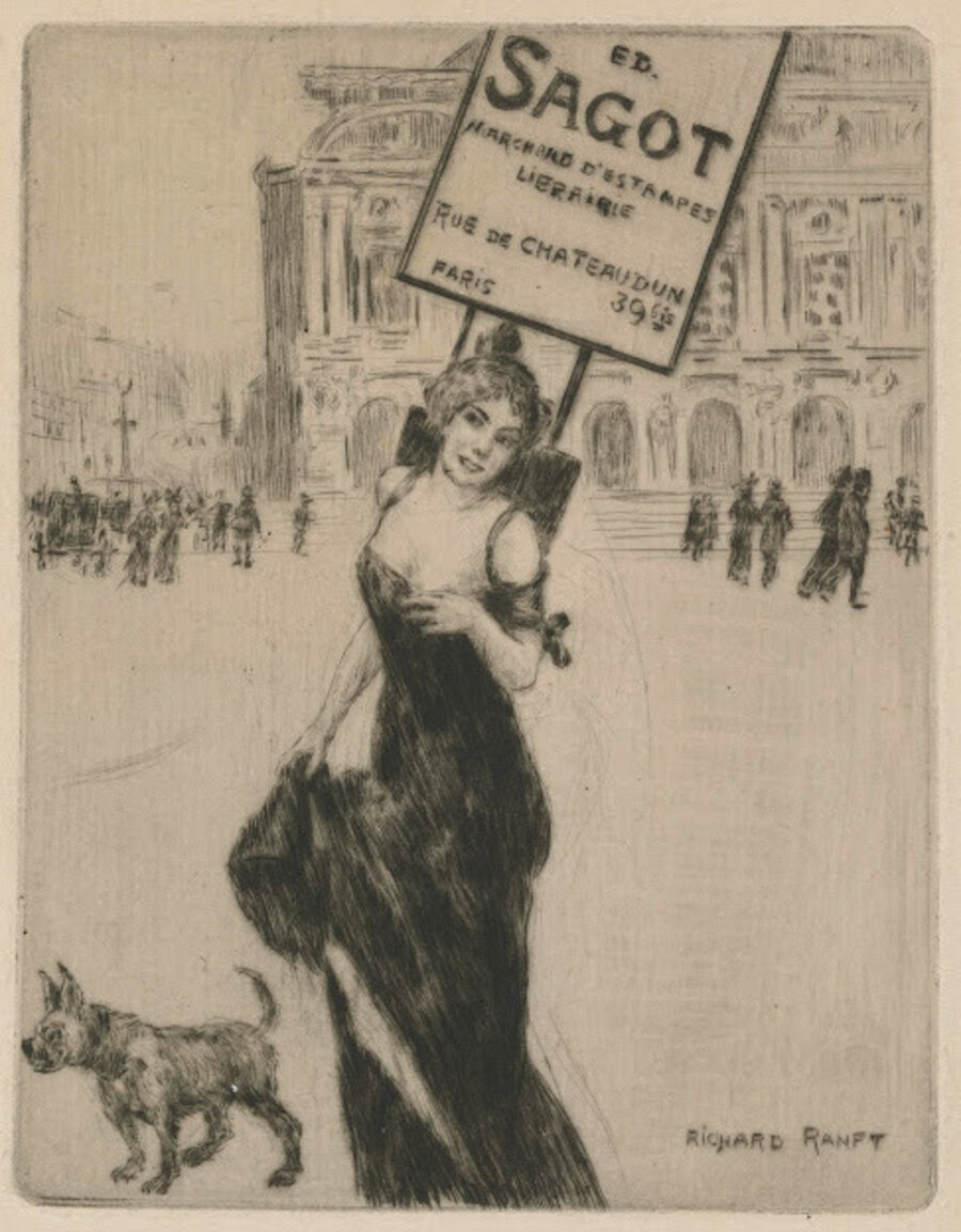 Business card of print dealer Edmond Sagot
