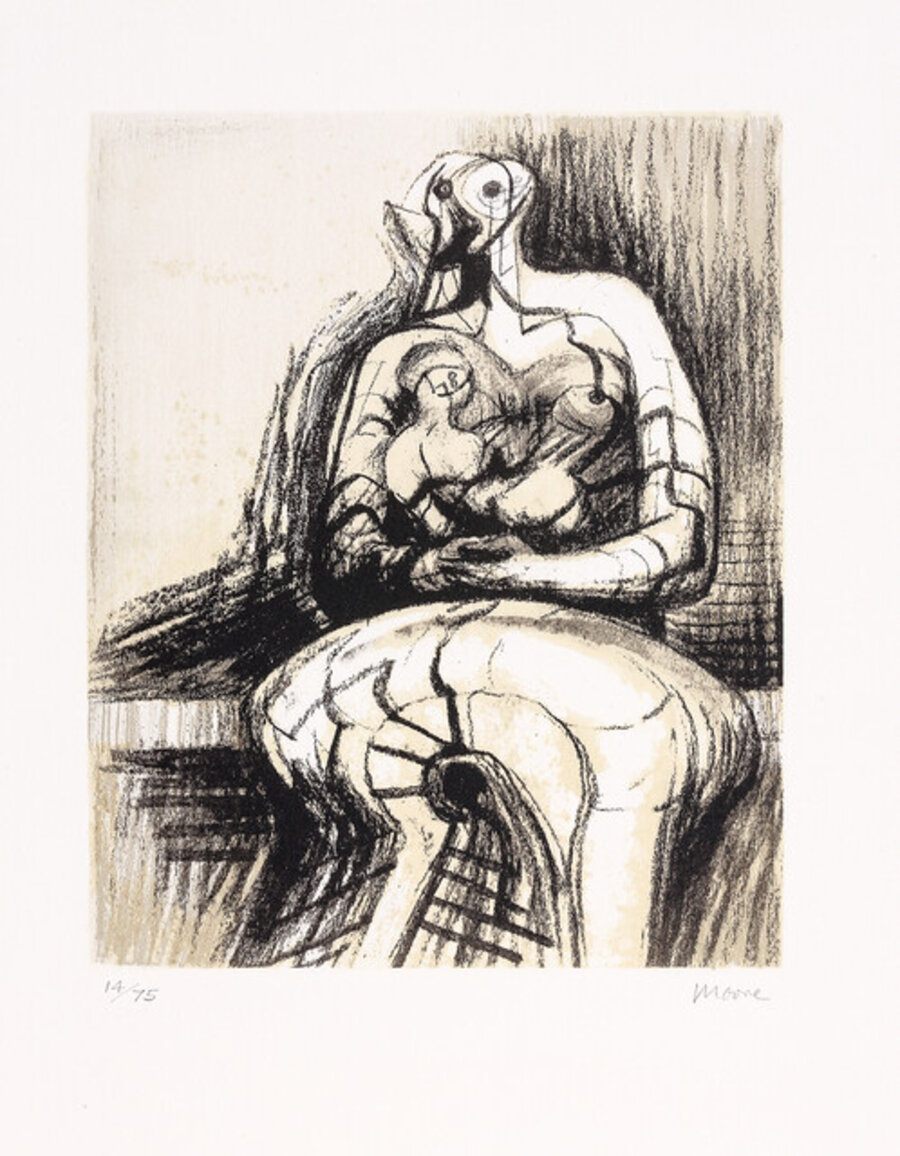 Seated mother and child
