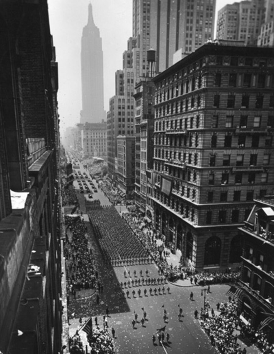Columns of U.S. Soldiers Marching in Independence Day Parade up Fifth Avenue, New York