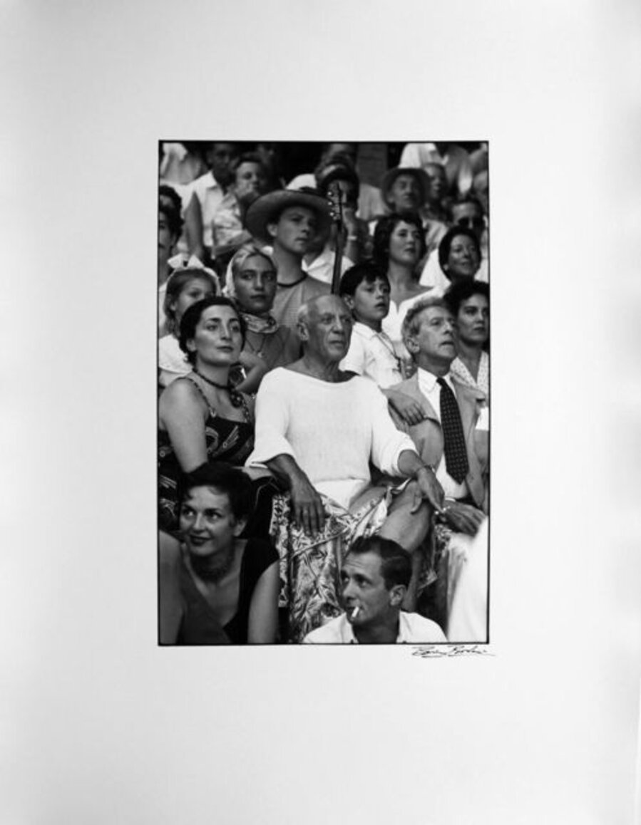 The bullfight - Jacqueline Roque, Maia, Picasso, Claude, and Cocteau